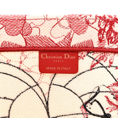 Christian Dior Canvas Embroidered Large Dioramour D-Royaume Book Tote Red Multicolor 6 of 10