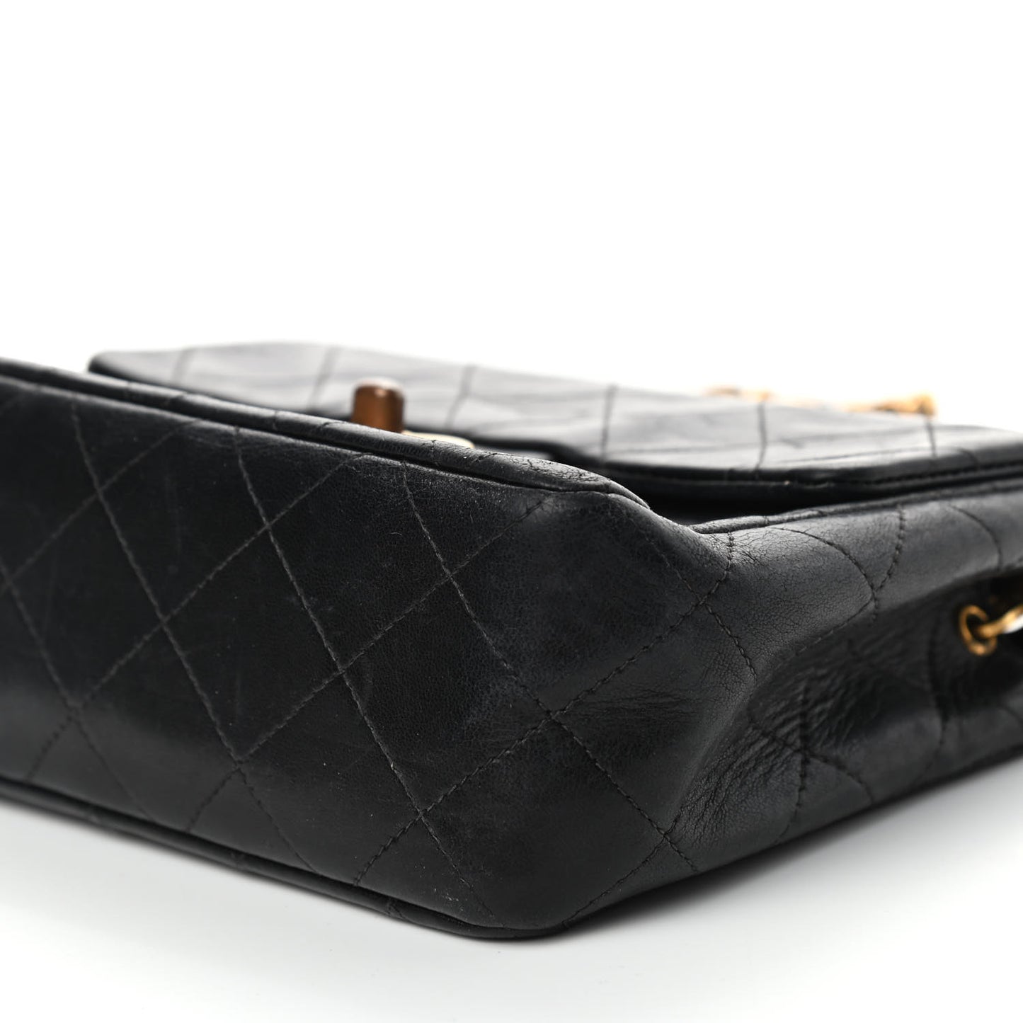 Lambskin Quilted Mini Square Flap Black
