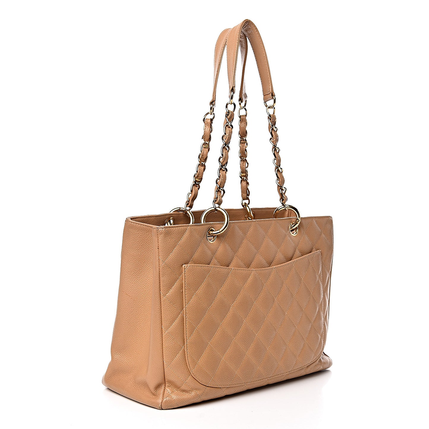 Caviar Quilted Grand Shopping Tote GST Beige