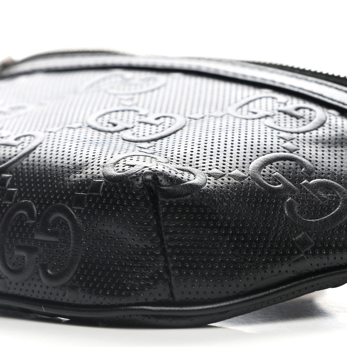 Calfskin GG Tennis Embossed Belt Bag Black