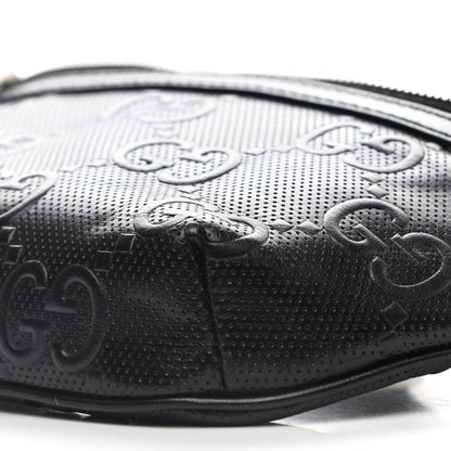 Gucci Calfskin GG Tennis Embossed Belt Bag Black 9 of 11
