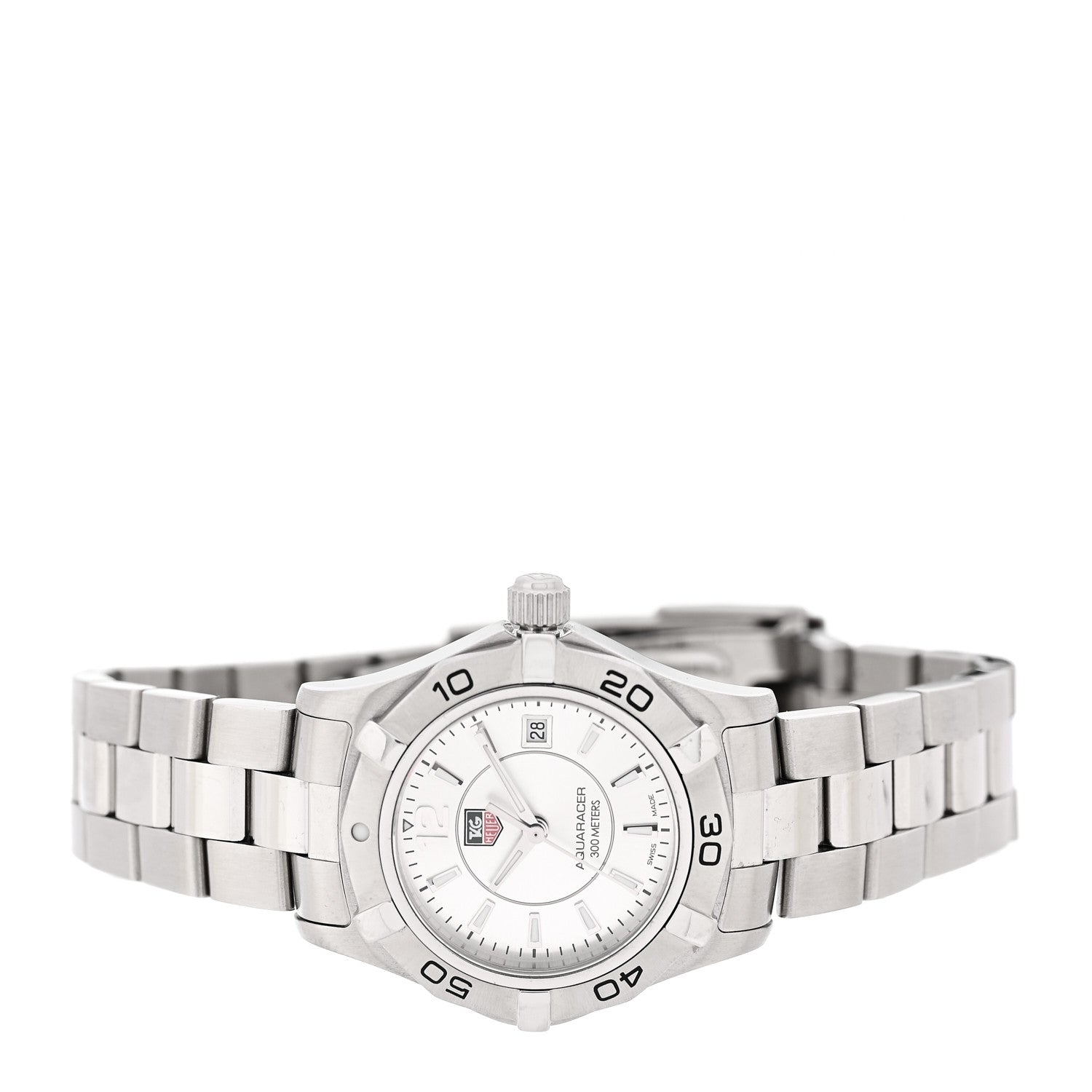 Tag Heuer Stainless Steel 27mm Aquaracer 300M Quartz Watch Silver WAF1412 2 of 4