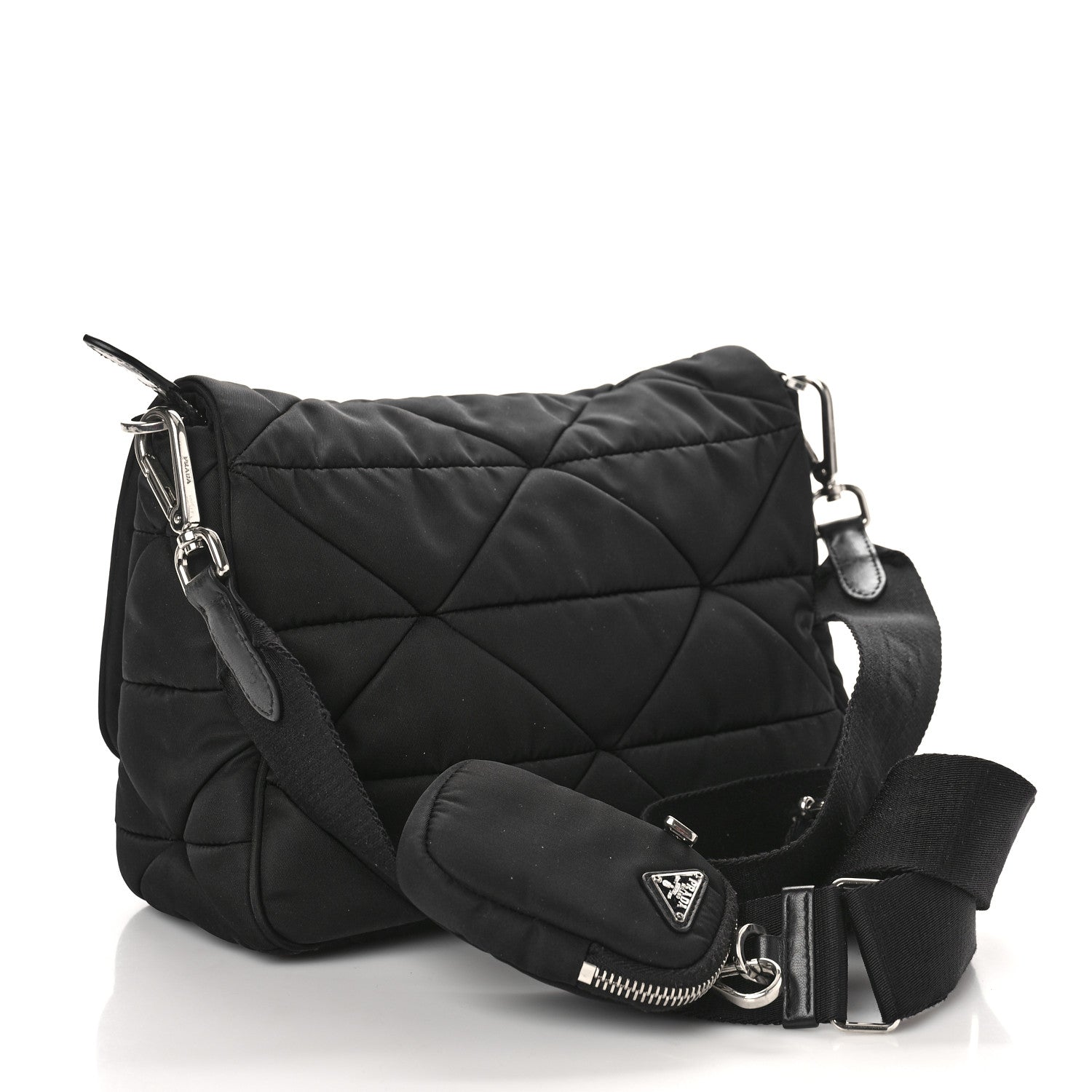 Prada Re-Nylon Quilted Padded Flap Shoulder Bag Black 3 of 9