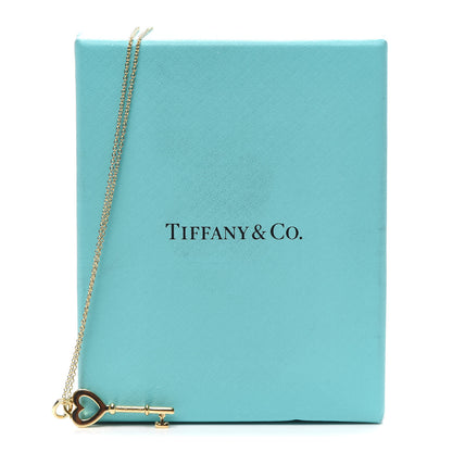 Tiffany 18K Yellow Gold Mini Heart Key Pendant Necklace 6 of 6