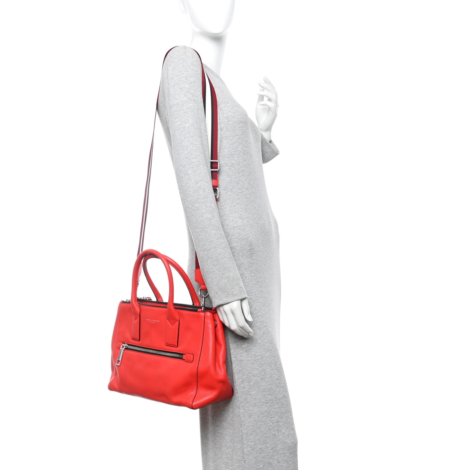 Marc Jacobs Pebbled Calfskin Gotham Bauletto Satchel Red 2 of 11