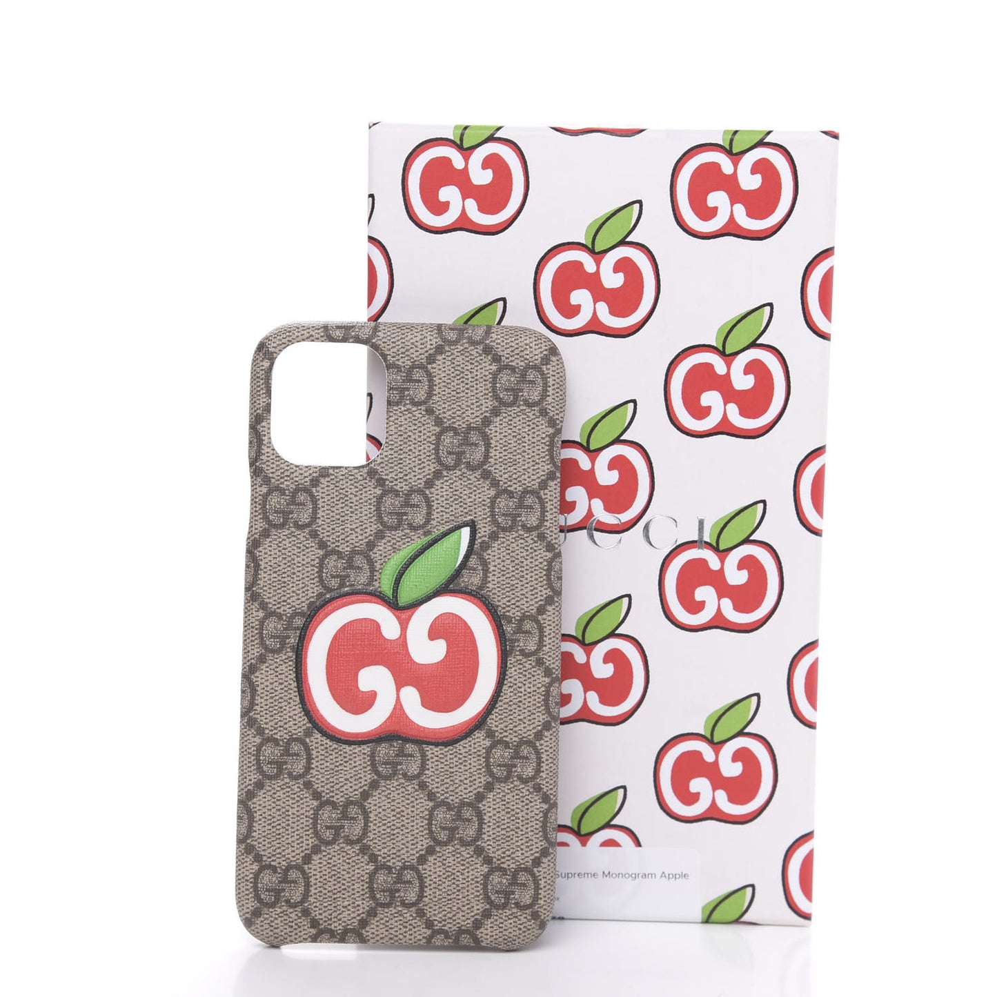 GG Supreme Monogram Apple Print iPhone 11 Pro Max Case