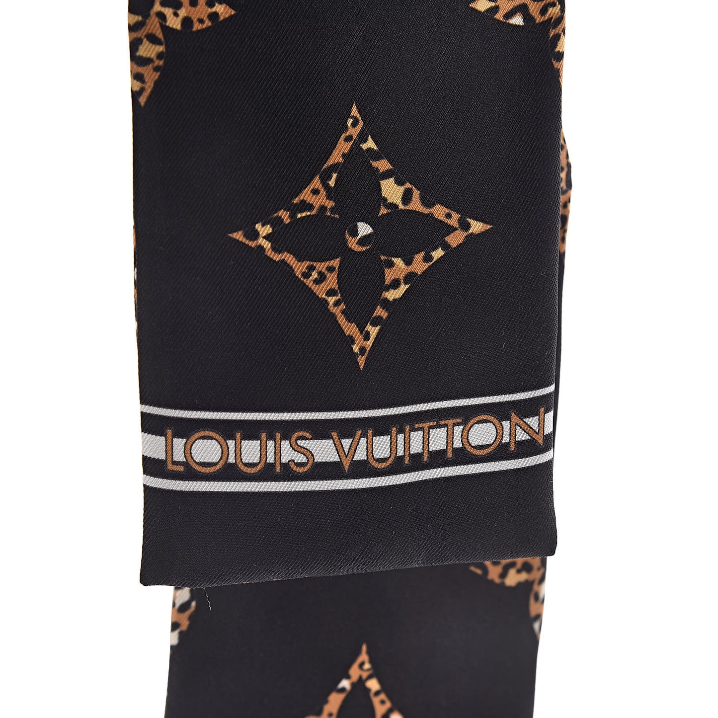 Silk Monogram Giant Jungle Bandeau Black