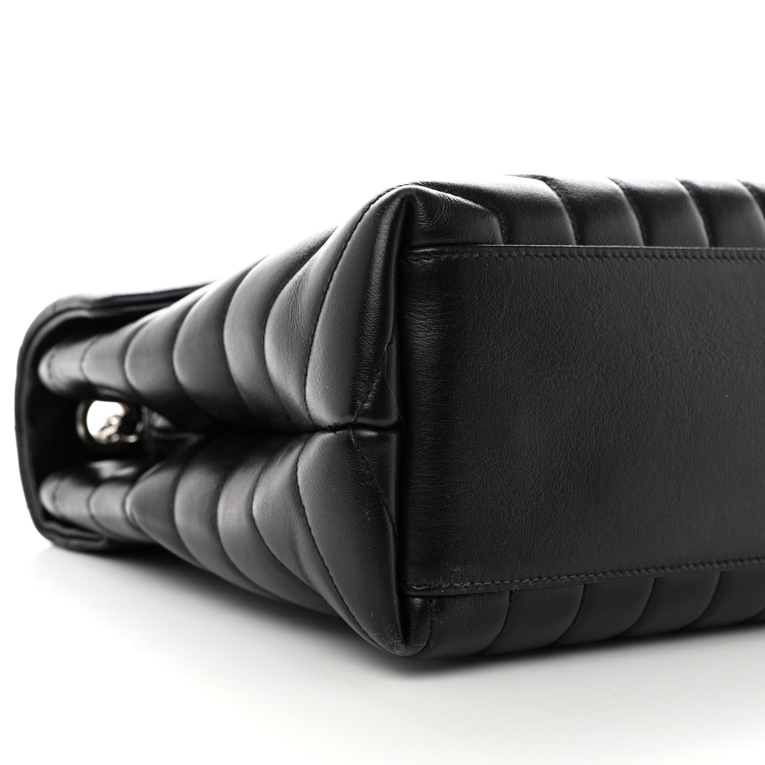 Saint Laurent Calfskin Y Quilted Monogram Medium Loulou Chain Satchel Black 9 of 10
