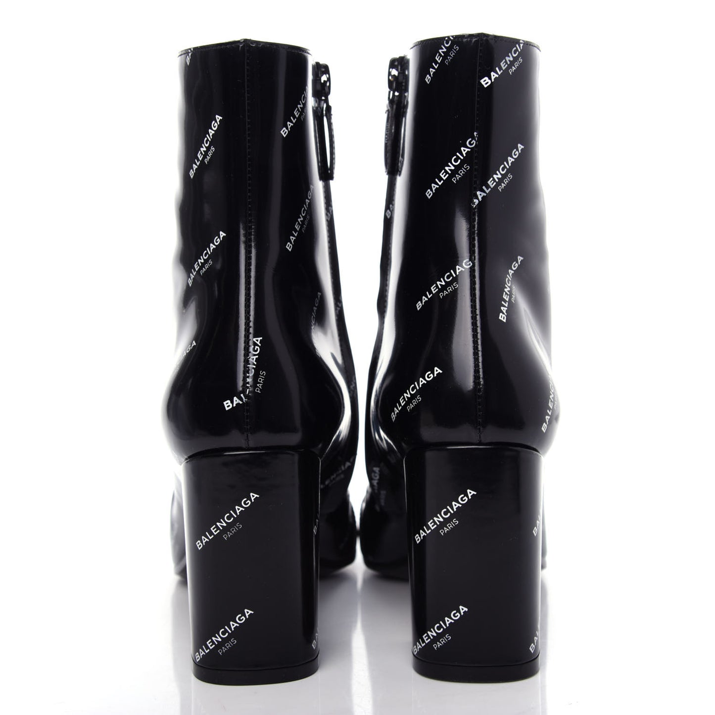 Patent Allover Logo Ankle Boots 37.5 Black