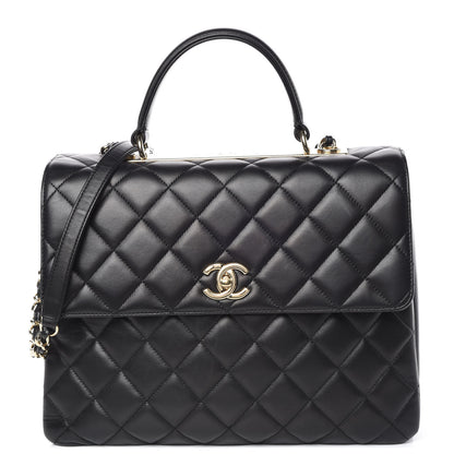 Chanel Lambskin Quilted Large Trendy CC Dual Handle Flap Bag Black 1 of 10