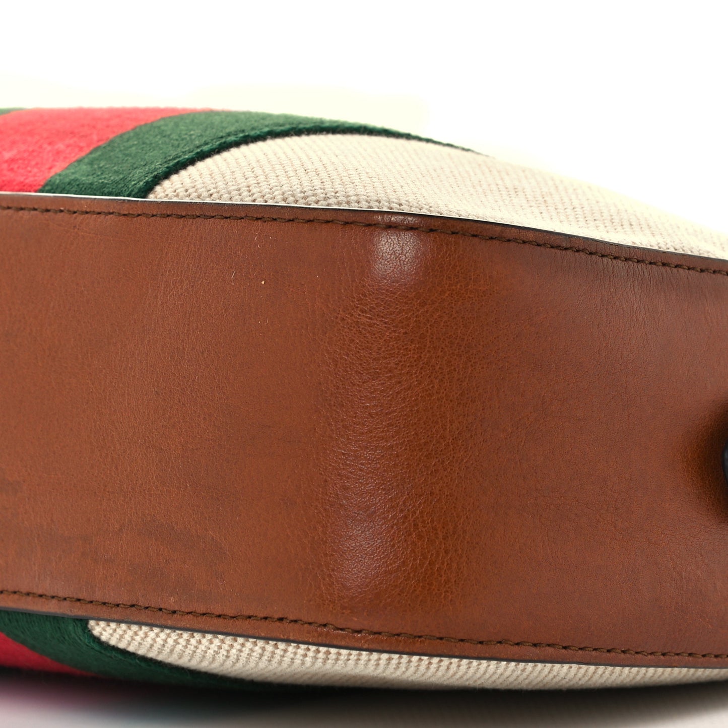 Vintage Canvas Web Shoulder Bag Sand Cuir