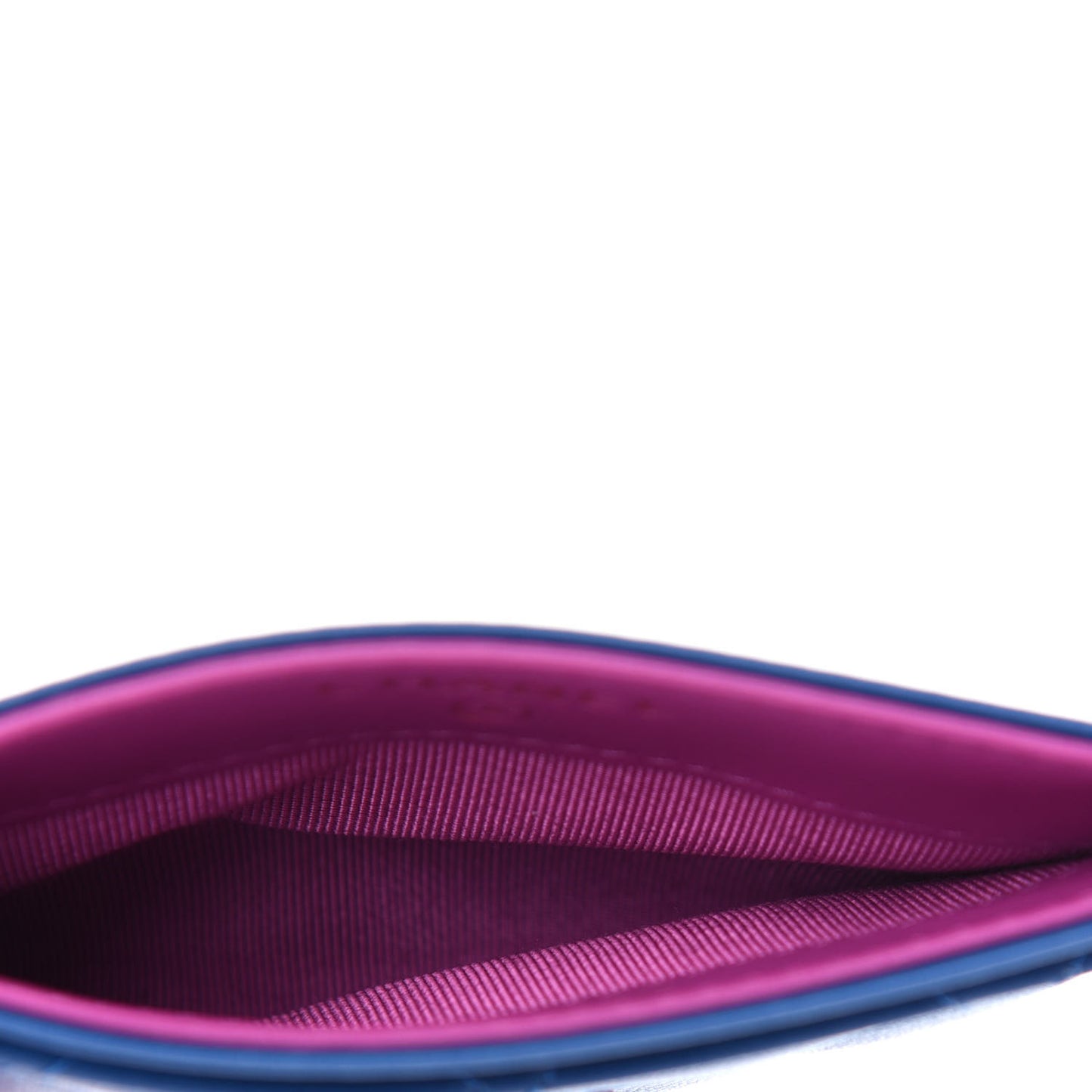 Lambskin Quilted Card Holder Blue Pink