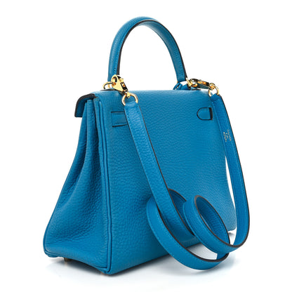 Hermes Togo Kelly Retourne 25 Bleu Zanzibar 3 of 10