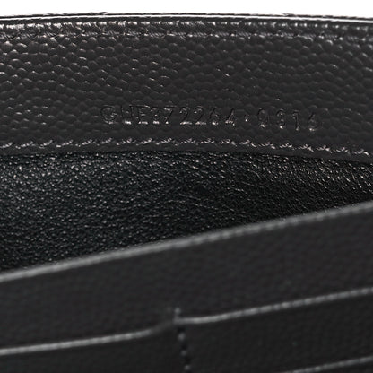 Saint Laurent Grain De Poudre Matelasse Chevron Monogram Flap Wallet Coal 8 of 11