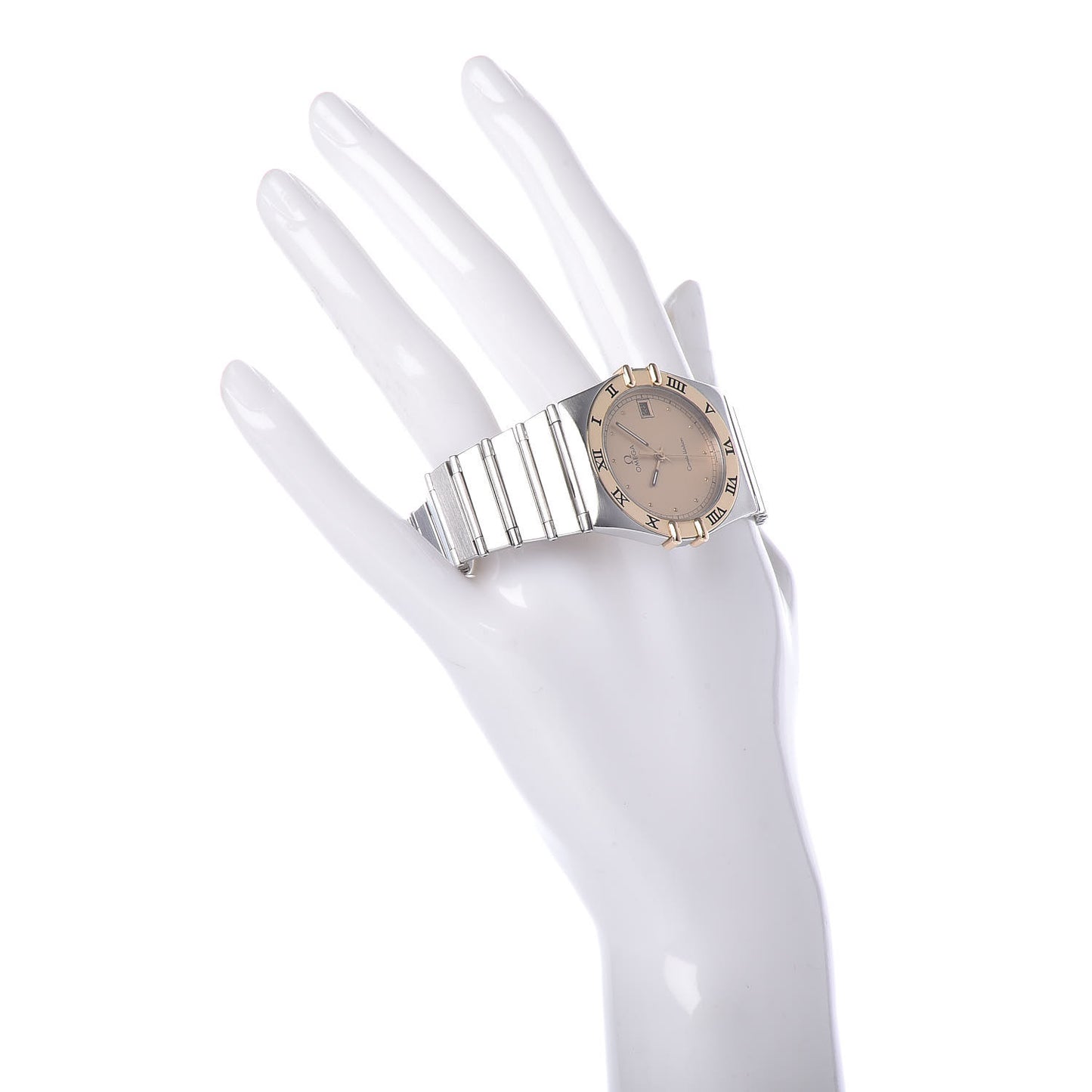 Stainless Steel 18K Yellow Gold 33mm Constellation Quartz Watch Champagne 396.1075