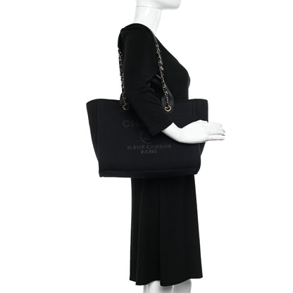 Chanel Mixed Fibers Small Deauville Tote Black 2 of 13