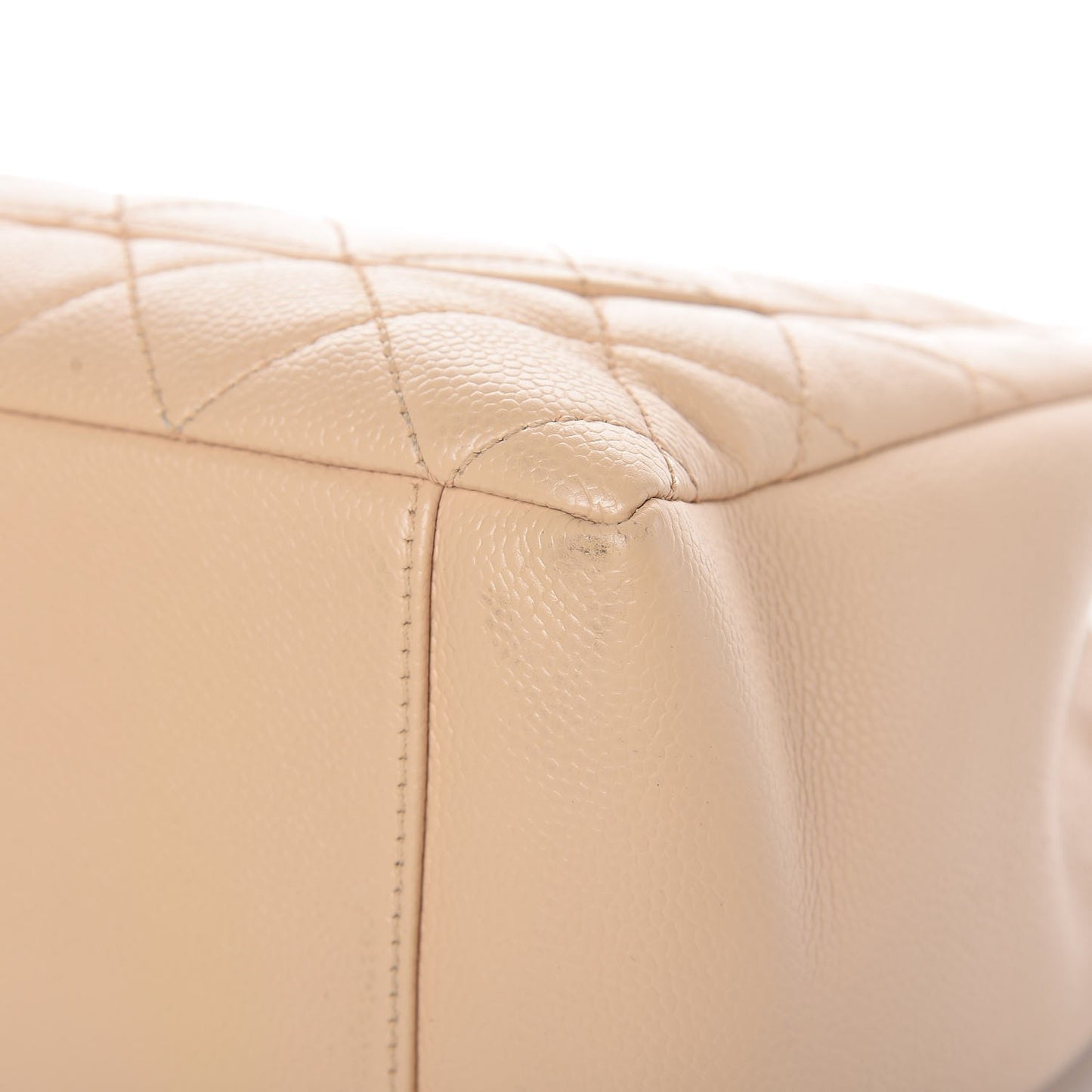 Caviar Quilted Grand Shopping Tote GST Beige Clair
