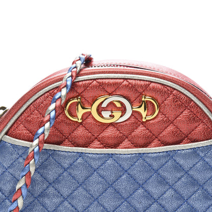 Gucci Laminated Nappa Trapuntata Mini Zumi Dome Shoulder Bag Rosso Marine Argento 10 of 10