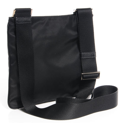 Prada Nylon Small Flat Messenger Bag Black 4 of 13