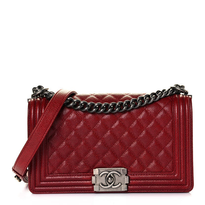 Chanel Caviar Quilted Medium Boy Flap Red 1 of 8