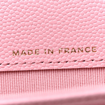 Chanel Caviar Quilted Flap Card Holder Wallet Light Pink 7 of 9