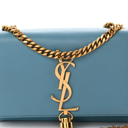 Saint Laurent Smooth Calfskin Small Classic Monogram Kate Tassel Satchel Turquoise 8 of 14