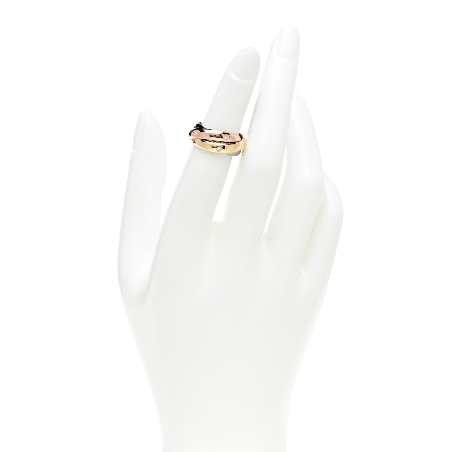 18K Pink Yellow White Gold Diamond Medium Trinity Ring 46 3.75