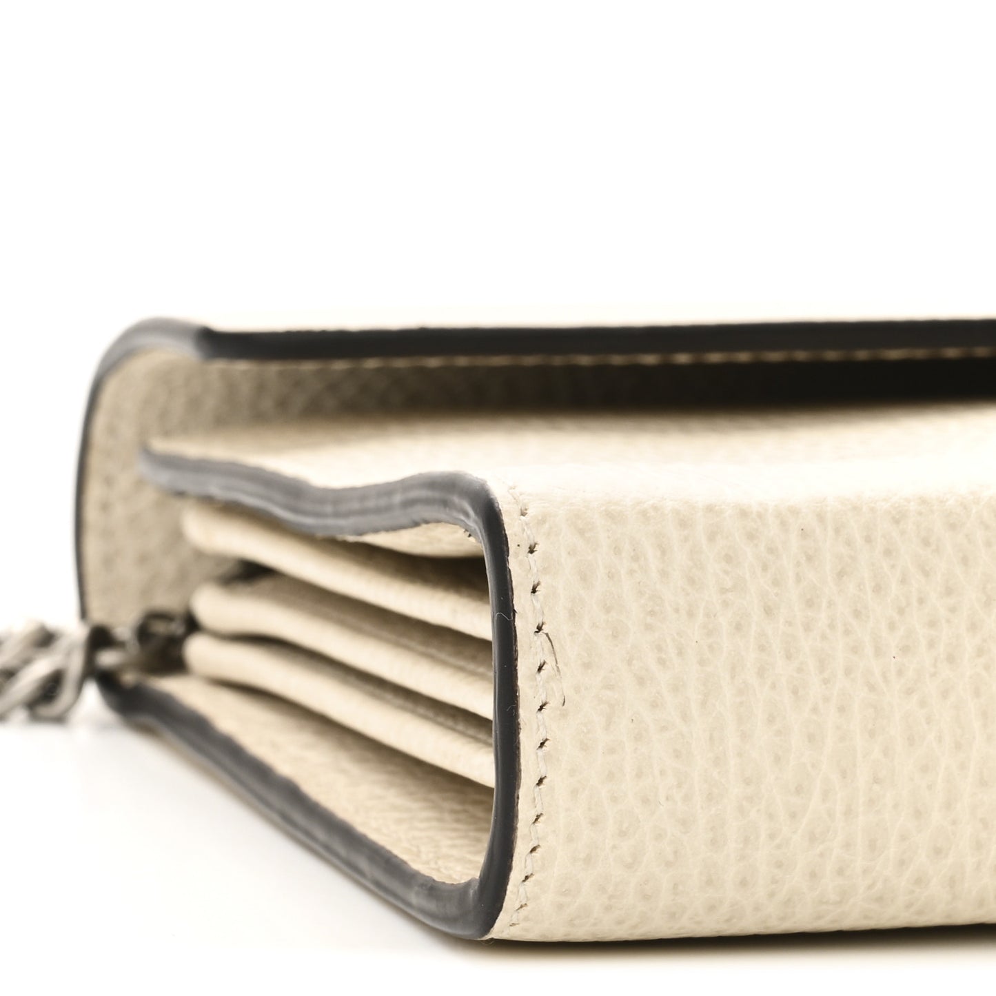 Dollar Calfskin Mini Dionysus Chain Wallet Mystic White