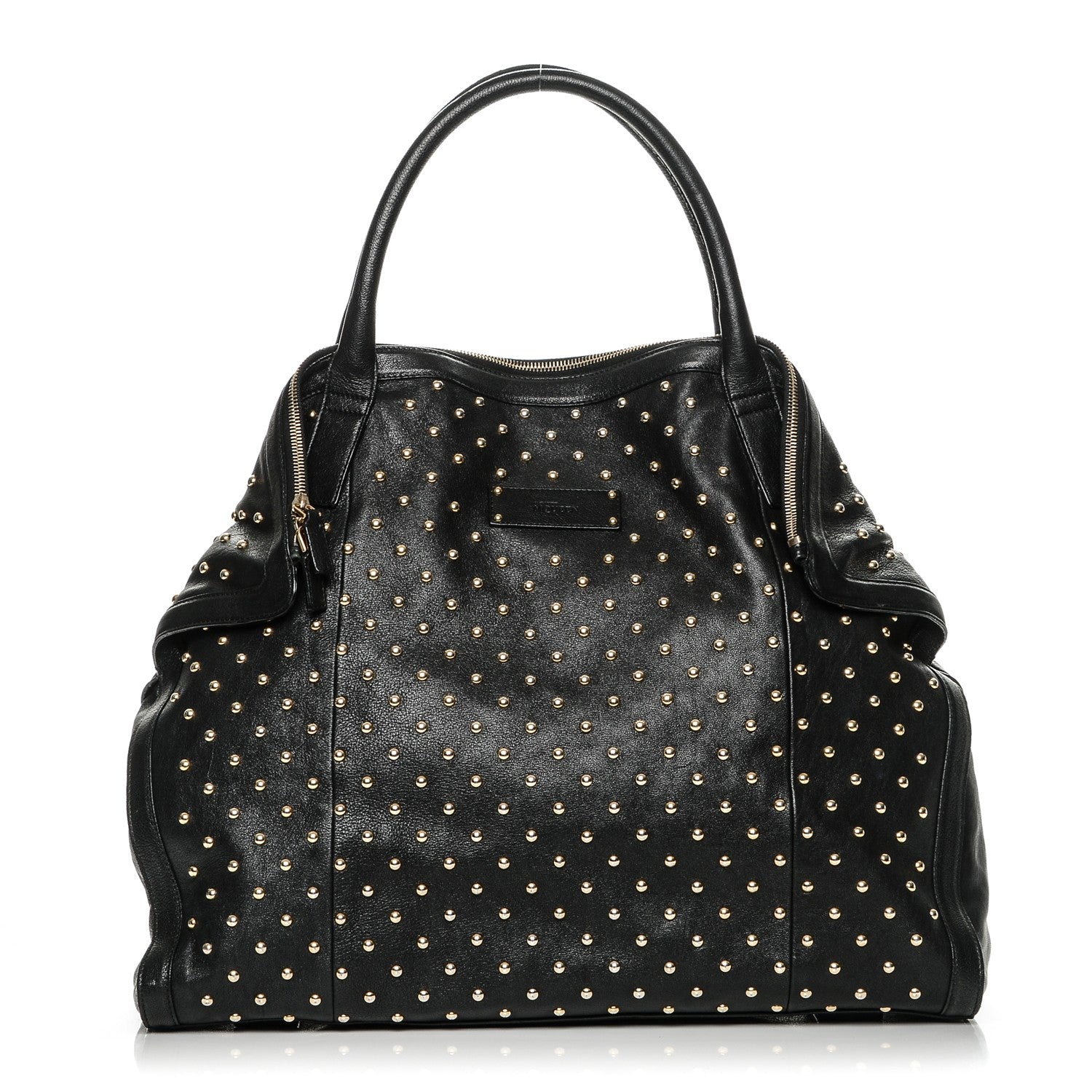 Alexander McQueen Lambskin Studded Large De Manta Tote Black 1 of 7