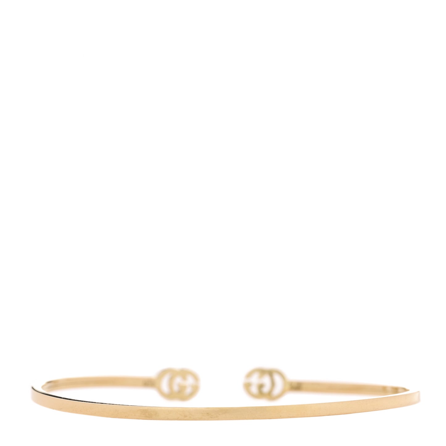 18K Yellow Gold Diamond GG Running Cuff Bracelet