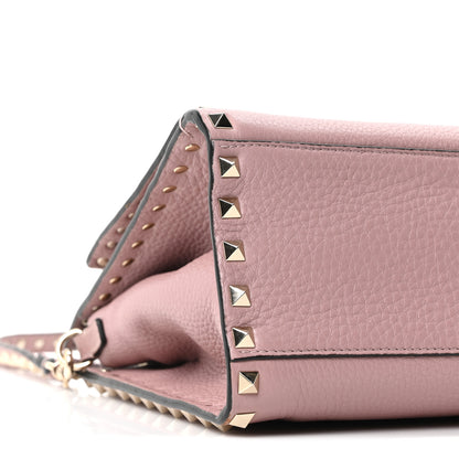 Valentino Garavani Grained Calfskin Rockstud Flip Lock Tote Lipstick 15 of 17