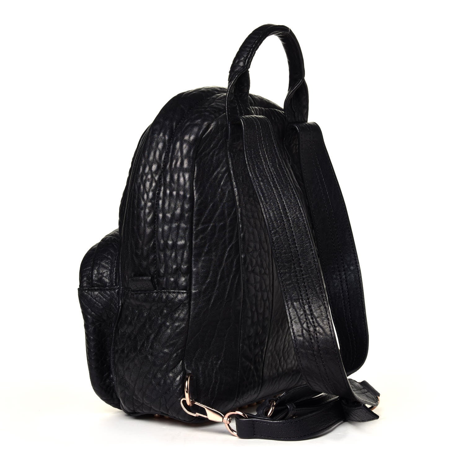 Alexander Wang Pebbled Lambskin Dumbo Backpack Black Rose Gold Hardware 2 of 4