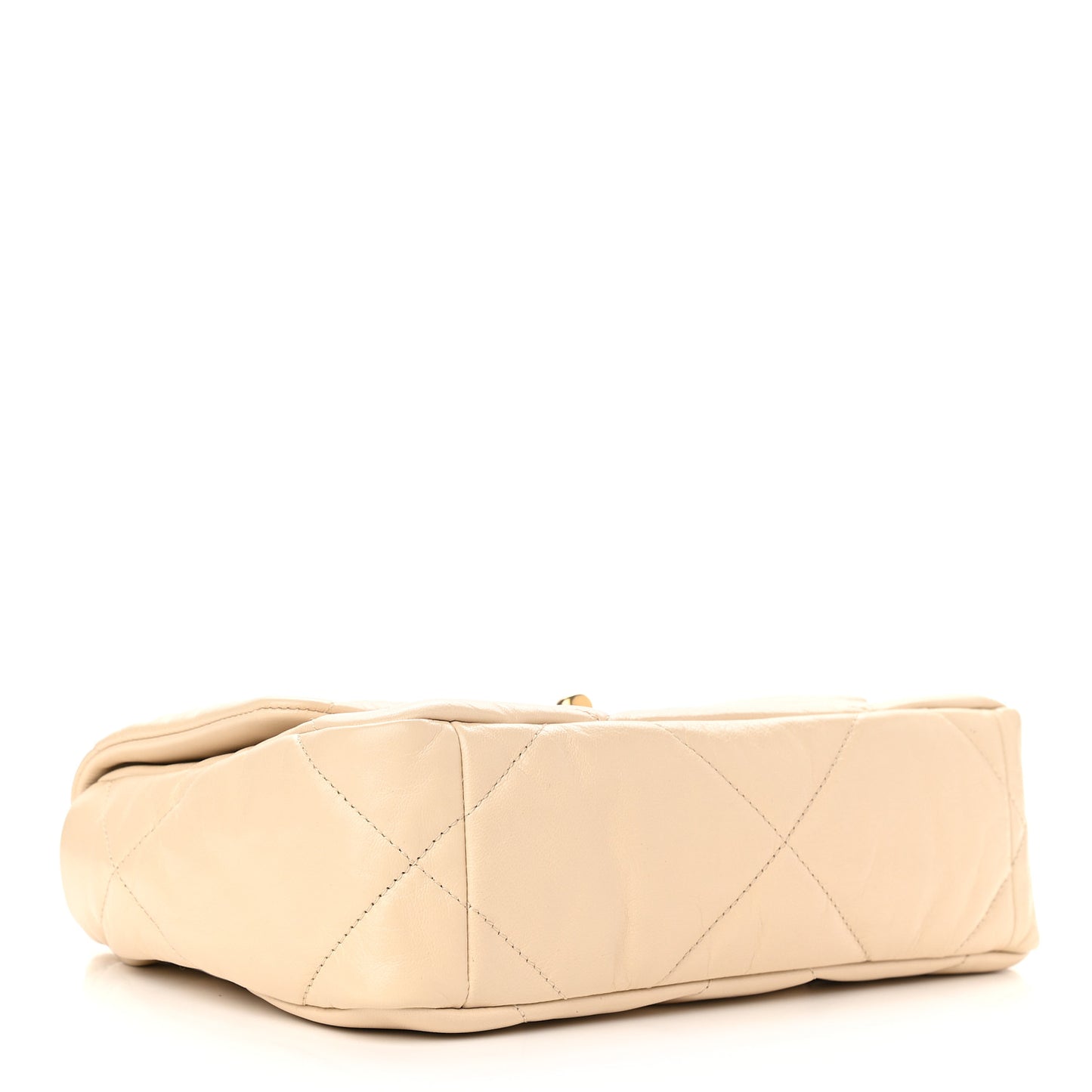 Goatskin Quilted Medium Chanel 19 Flap Beige