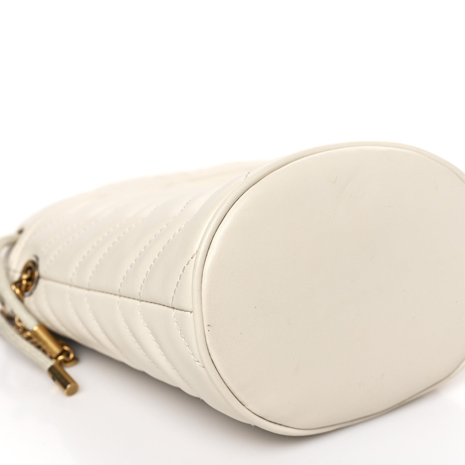 Gucci Calfskin Matelasse Mini GG Marmont 2.0 Bucket Bag White 8 of 9