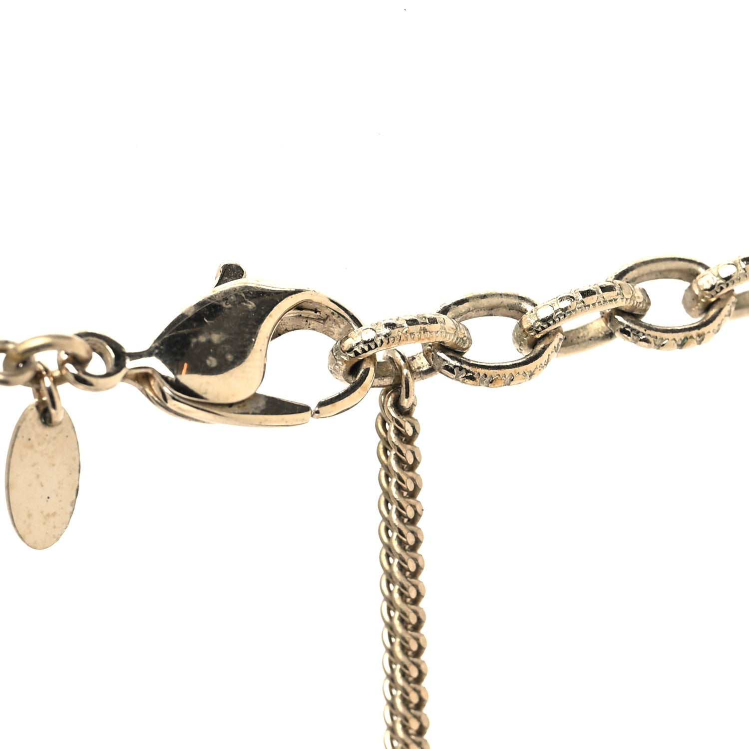 Chanel Pearl Bead Crystal CC Long Necklace Gold 4 of 5