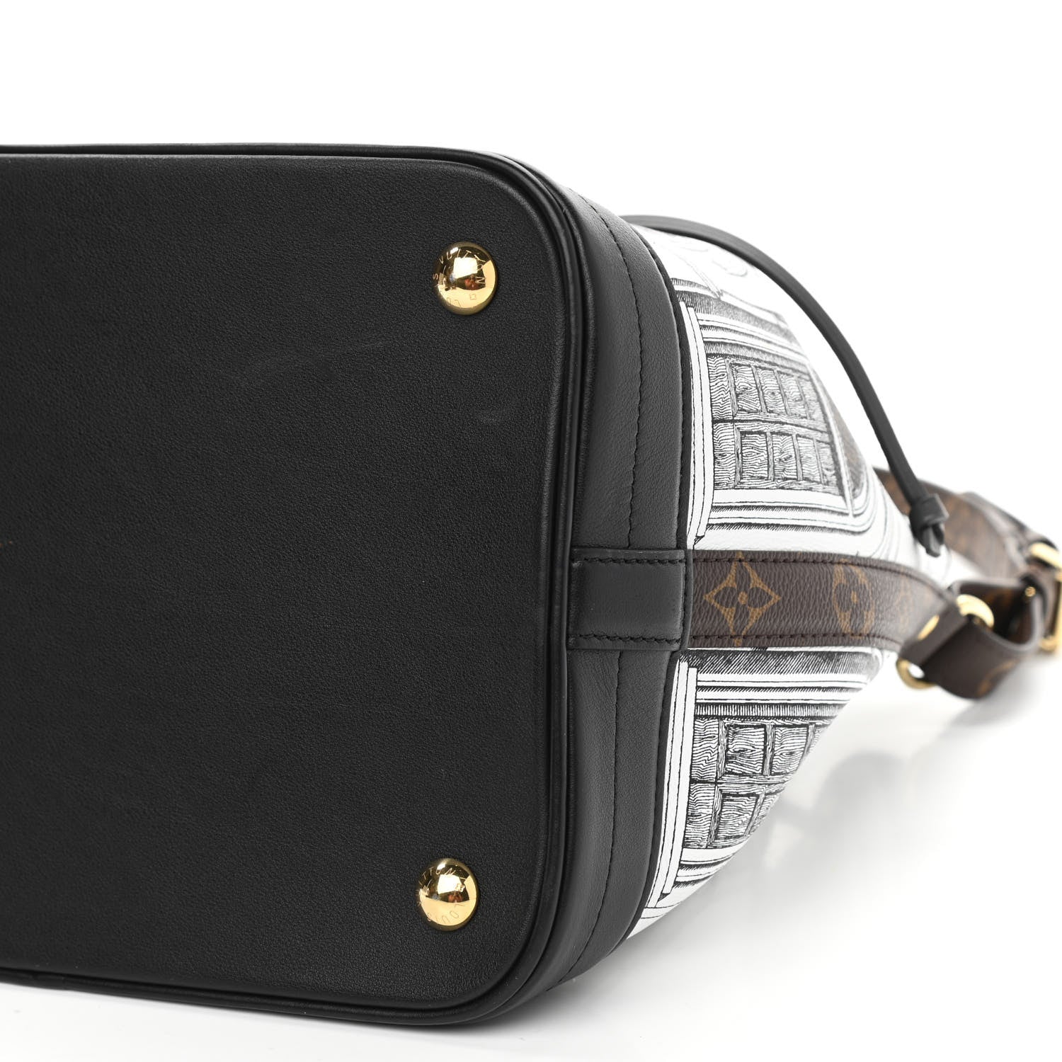Louis Vuitton X FORNASETTI Calfskin Architettura Noe MM Black White 9 of 9