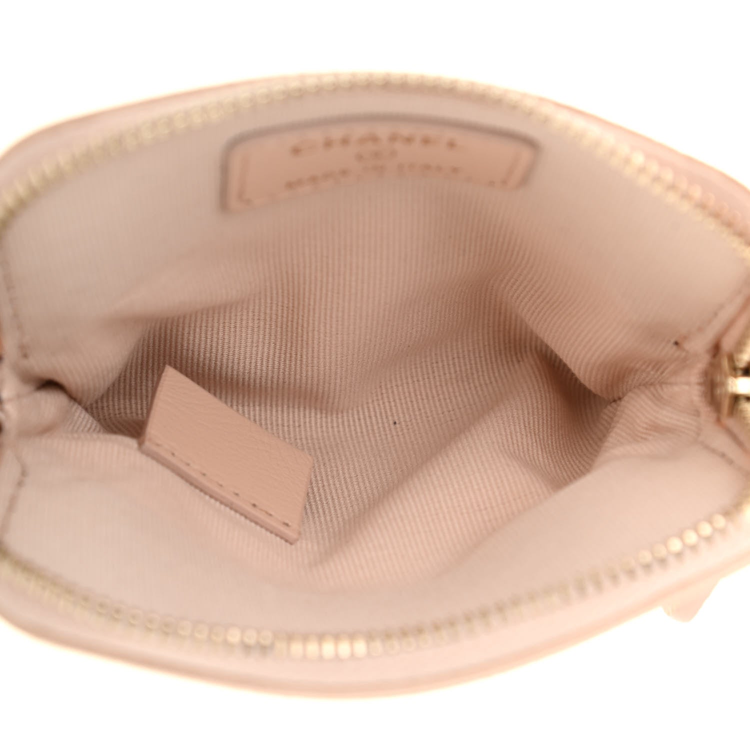 Chanel Caviar Quilted Zip Card Holder Wallet Light Beige 5 of 8