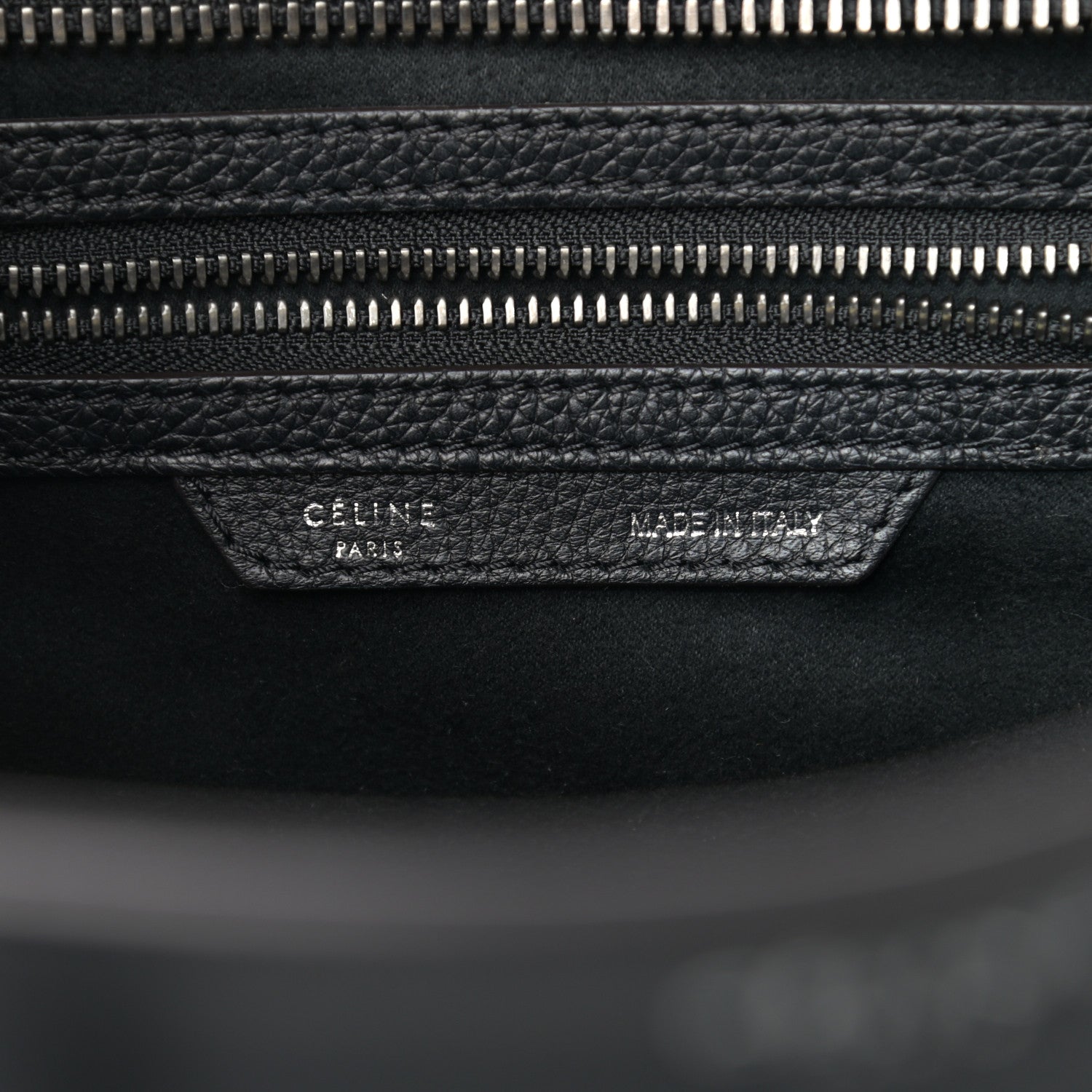 Celine Drummed Calfskin Micro Luggage Black 7 of 9