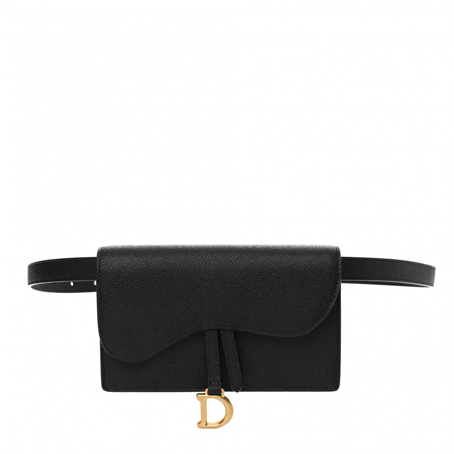 Christian Dior Grained Calfskin Saddle Belt Bag Black 1 of 10