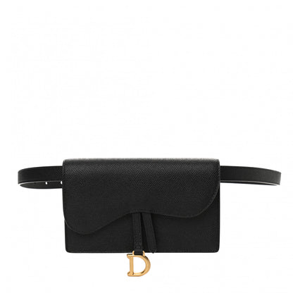 Christian Dior Grained Calfskin Saddle Belt Bag Black 1 of 10