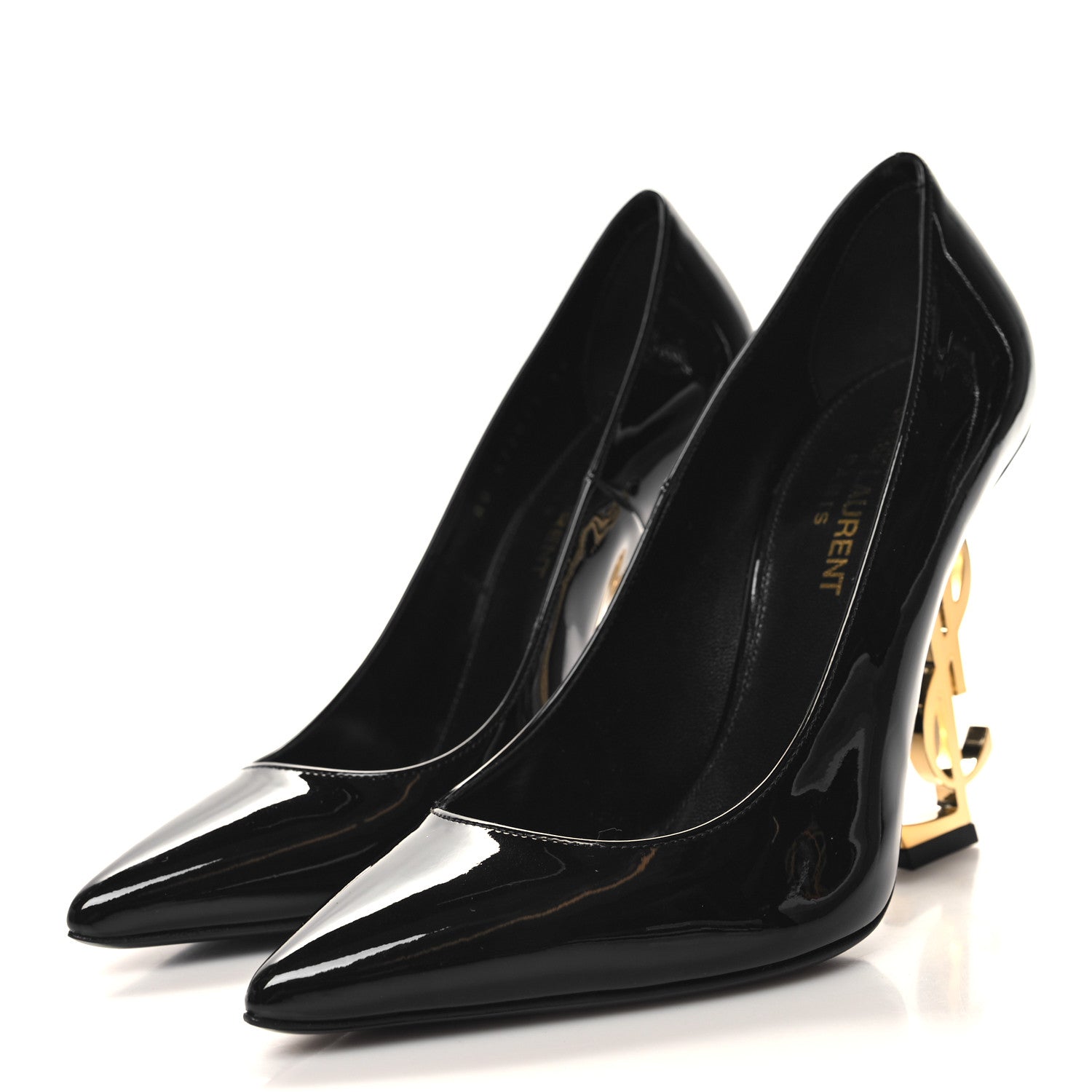Saint Laurent Patent Opyum 110 Pumps 36 Black Gold 3 of 8