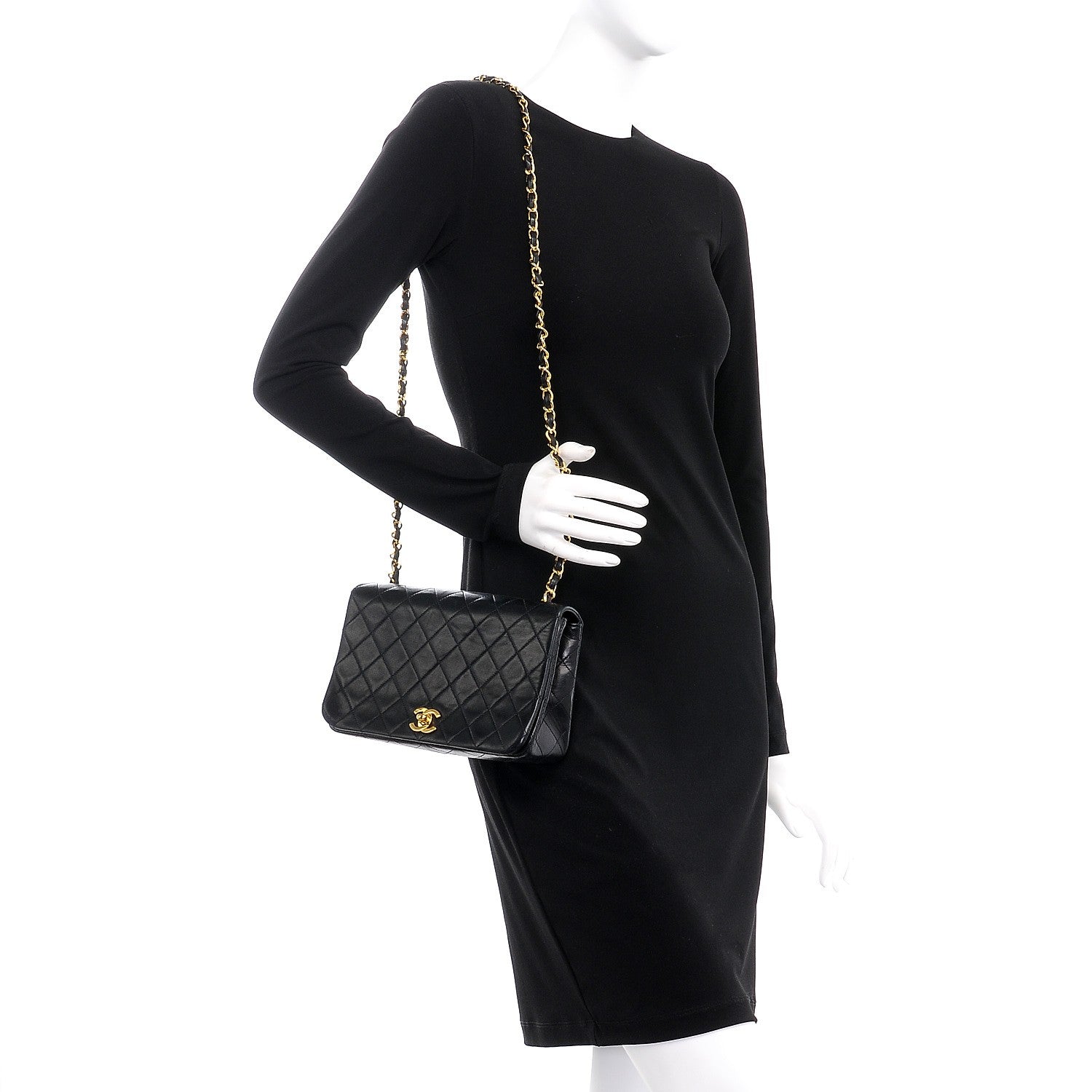 Chanel Lambskin Quilted Small Single Flap Black 2 of 9