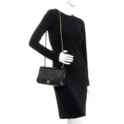 Chanel Lambskin Quilted Small Single Flap Black 2 of 9