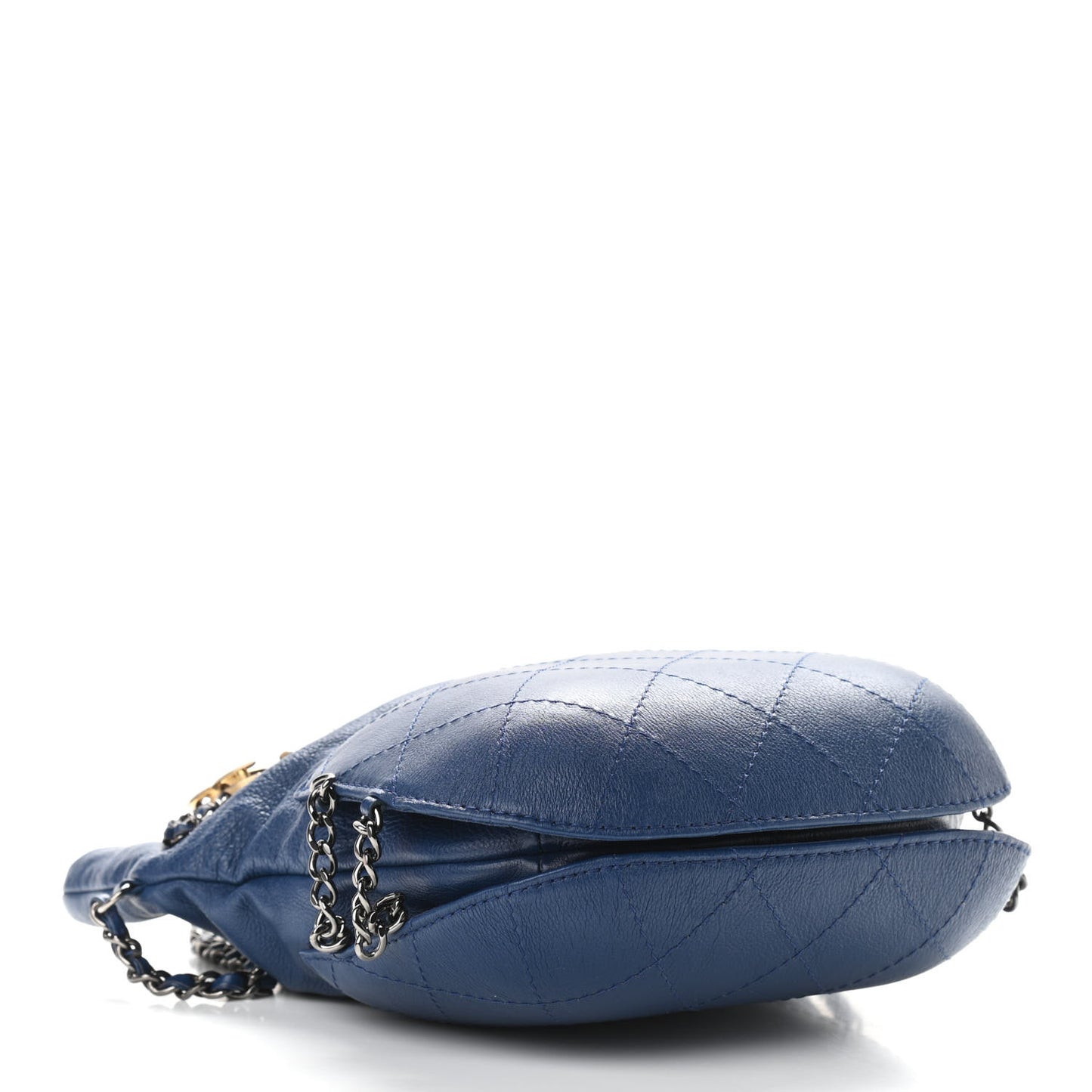 Calfskin Quilted Small Gabrielle Bucket Dark Blue