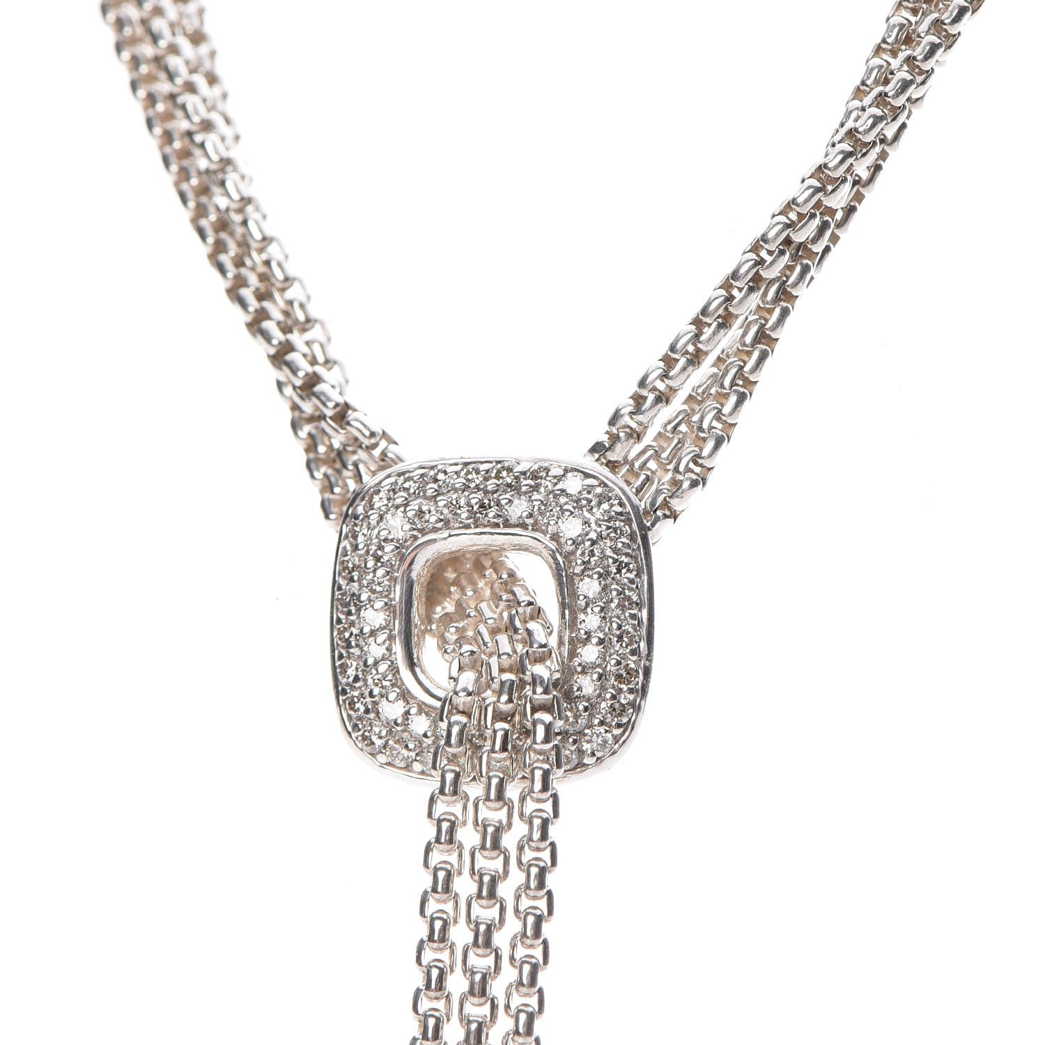 David Yurman Sterling Silver Diamond 14mm Waterfall Lariat Necklace 5 of 5