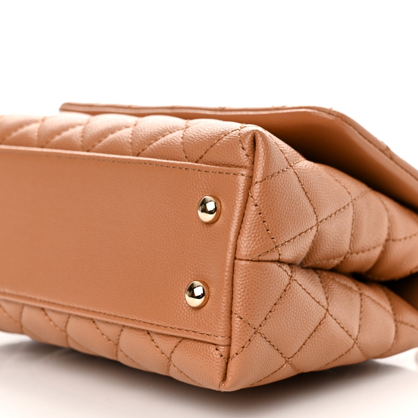 Caviar Quilted Mini Coco Handle Flap Brown