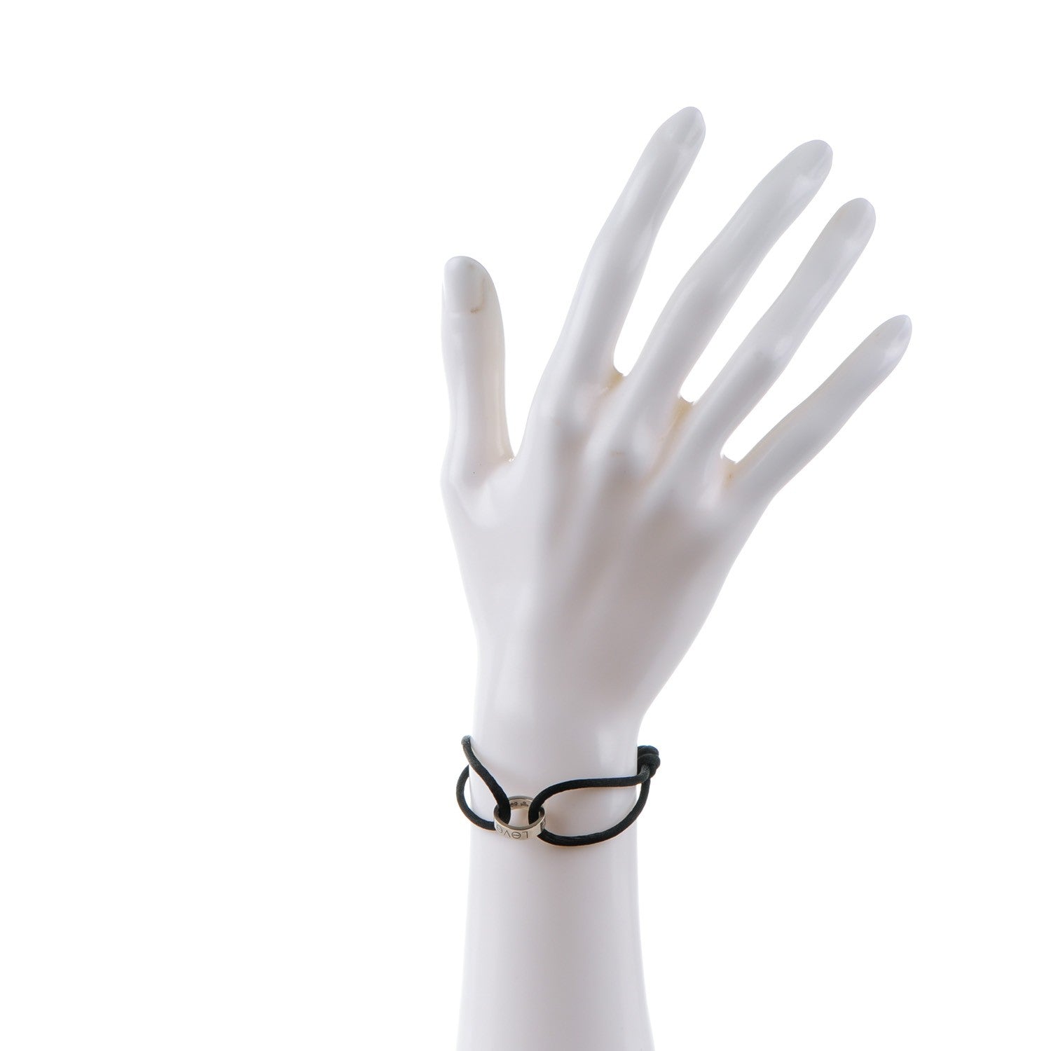 Cartier 18K White Gold Charity LOVE Adjustable Cord Bracelet Black 2 of 6