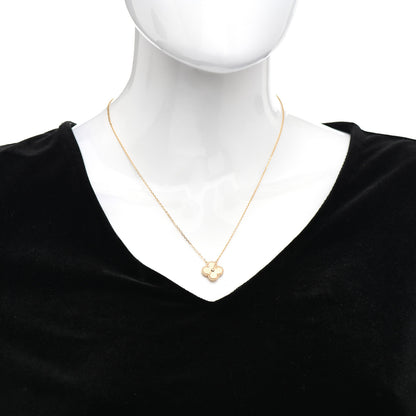 Van Cleef & Arpels 18K Yellow Gold Guilloche Vintage Alhambra Pendant Necklace 2 of 5