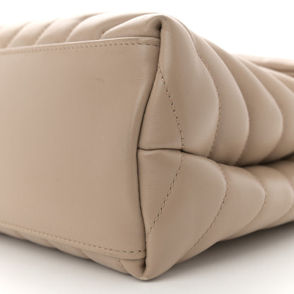 Saint Laurent Calfskin Y Quilted Monogram Medium Loulou Chain Satchel Nude Powder 10 of 12