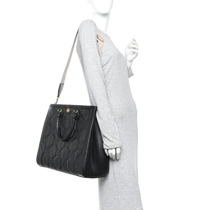 Gucci Calfskin GG Matelasse Tote Bag Black 2 of 16